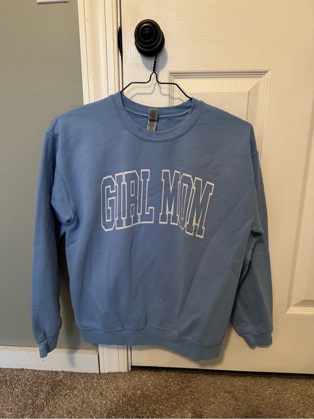 Carolina Blue Girl Mom Crewneck Sweatshirt